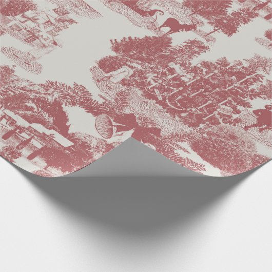 Rotes und weißes Weihnachtswunder - Wunderland Geschenkpapier (Ecke)