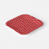 Rotes und weißes XoValentin-Party Pappteller (Gewinkelt)