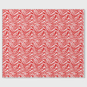 Rotes und weißes Zebrapapier Geschenkpapier (Flach)