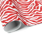 Rotes und weißes Zebrapapier Geschenkpapier (Rolleneckpunkt)