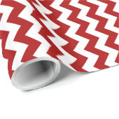 Rotes und weißes Zickzack Geschenkpapier (Rolleneckpunkt)