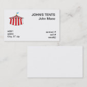 rotes und weißes Zirkuszelt Visitenkarte (Vorne/Hinten)