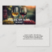 Rotes und Weißglas | Weintrauben Visitenkarte (Vorne/Hinten)