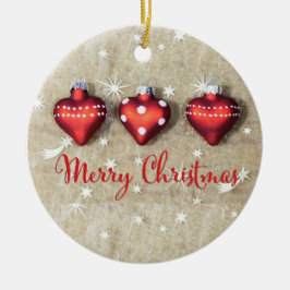 Rotes und weites Herz geformt Weihnachten Keramik Ornament