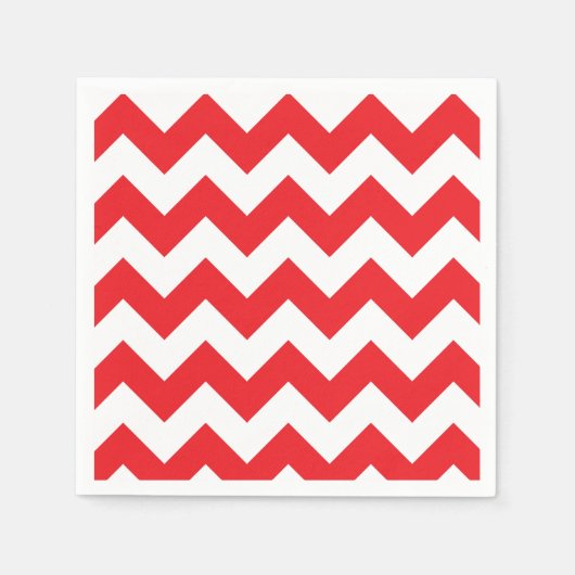 Rotes und Zickzack Weißbuch Napkin Serviette (Vorderseite)
