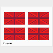 Rotes Union Jack Rechteckiger Aufkleber (Blatt)