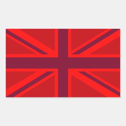 Rotes Union Jack Rechteckiger Aufkleber (Vorderseite)