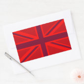 Rotes Union Jack Rechteckiger Aufkleber (Umschlag)