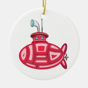 Rotes Unterseeboot Keramik Ornament