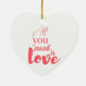 Rotes, urbanes Grafikdesign "Alles was du brauchst Keramik Ornament (Hinten)