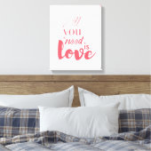 Rotes, urbanes Grafikdesign "Alles was du brauchst Leinwanddruck (Insitu (Schlafzimmer))