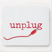 Rotes USB-Kabel mit UNPLUG-Text Mousepad (Vorne)