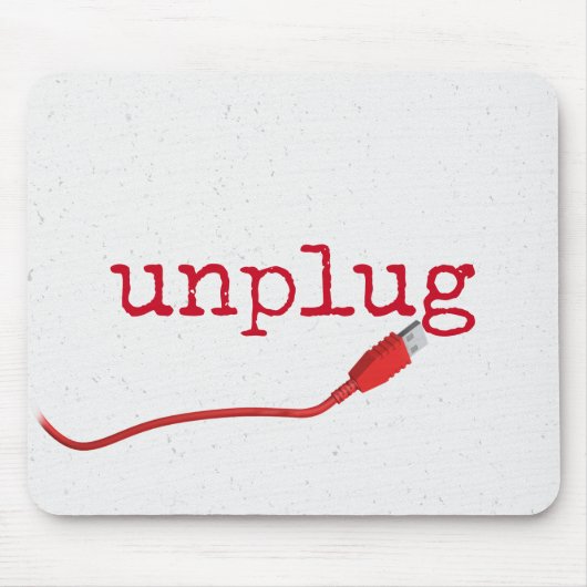 Rotes USB-Kabel mit UNPLUG-Text Mousepad (Vorne)