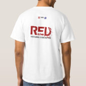 Rotes V. Blau Ulimate Frisbee-- Rot T-Shirt (Rückseite)