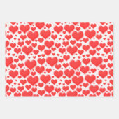Rotes Valentinherz Floating Muster Geschenkpapier Set (Vorderseite 3)