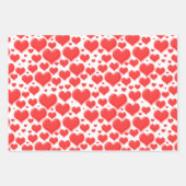 Rotes Valentinherz Floating Muster Geschenkpapier Set (Vorderseite)