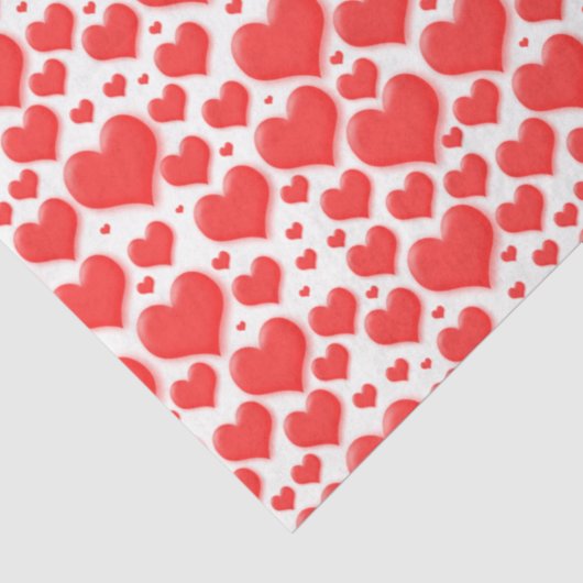 Rotes Valentinherz Floating Muster Seidenpapier (Detail)