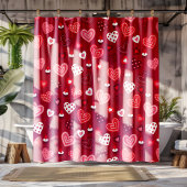 Rotes Valentinherzen-Muster Duschvorhang
