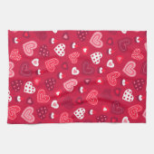 Rotes Valentinherzen-Muster Geschirrtuch (Horizontal)
