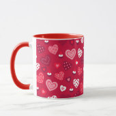 Rotes Valentinherzen-Muster Tasse (Links)