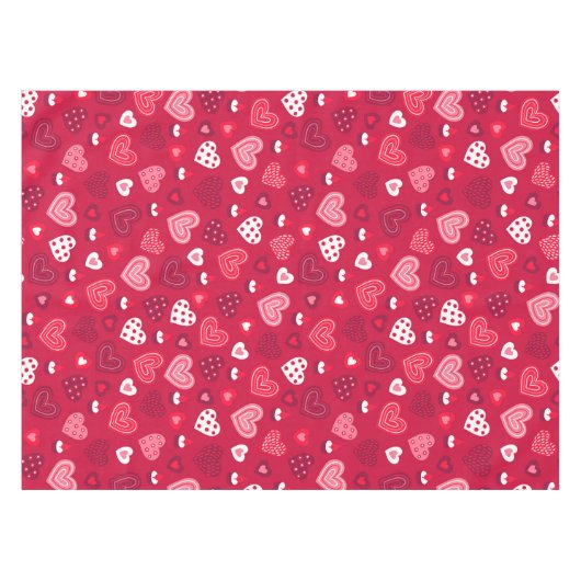 Rotes Valentinherzen-Muster Tischdecke (Vorderseite (Horizontal))