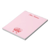 Rotes Valentins-Einhorn Kinder Valentinstag Benutz Notizblock (Rotiert)