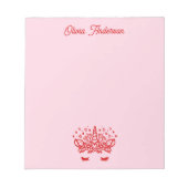 Rotes Valentins-Einhorn Kinder Valentinstag Benutz Notizblock (Vorderseite)