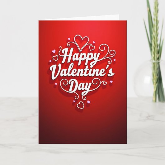 Rotes Valentinstag Romantisches Script Karte (Vorderseite)