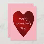 Rotes Valentinstagherz Feiertagspostkarte (Vorne/Hinten)