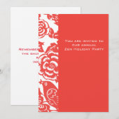 Rotes Vase-Muster Einladung (Vorne/Hinten)