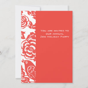 Rotes Vase-Muster Einladung