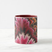 Rotes Velvet Fraktal Art Nouveau Stil Abstrakt Tasse (Zentrum)