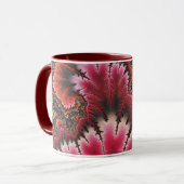 Rotes Velvet Fraktal Art Nouveau Stil Abstrakt Tasse (Vorderseite Links)