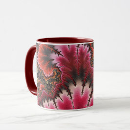 Rotes Velvet Fraktal Art Nouveau Stil Abstrakt Tasse