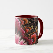 Rotes Velvet Fraktal Art Nouveau Stil Abstrakt Tasse (VorderseiteRechts)