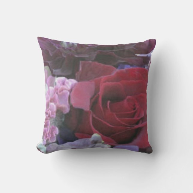 Rotes Velvet Rose Kissen (Vorderseite)