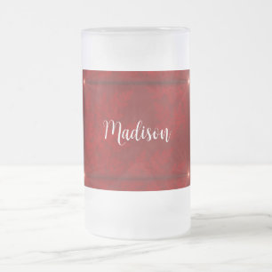 Rotes Velvet Sternexplosionen Mattierte Tasse