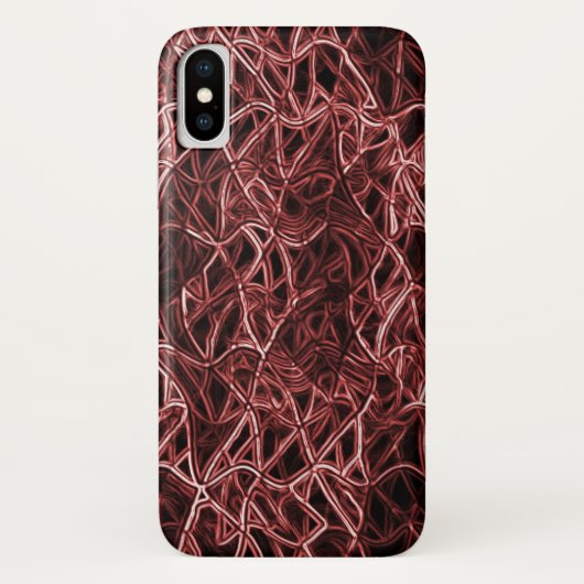Rotes verflochtenes Netz aus rustikalem und gezoge Case-Mate iPhone Hülle (Rückseite)