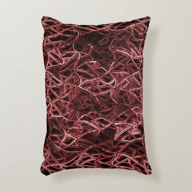 Rotes verflochtenes Netz aus rustikalem und gezoge Dekokissen (Vorderseite(Vertikal))