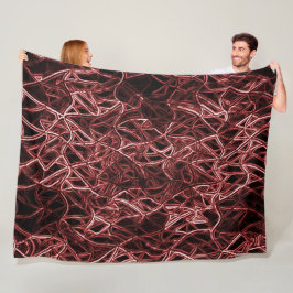 Rotes verflochtenes Netz aus rustikalem und gezoge Fleecedecke