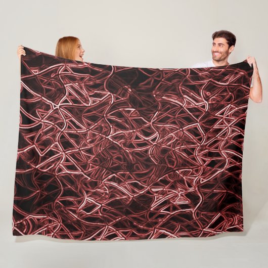 Rotes verflochtenes Netz aus rustikalem und gezoge Fleecedecke (Beispiel)