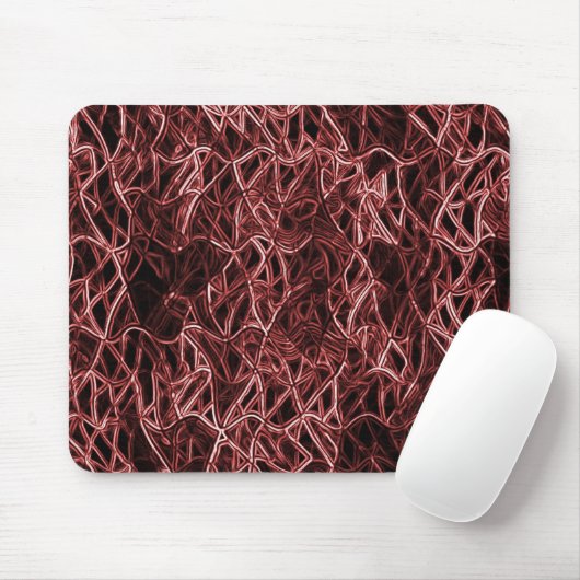Rotes verflochtenes Netz aus rustikalem und gezoge Mousepad (Mit Mouse)