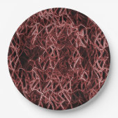 Rotes verflochtenes Netz aus rustikalem und gezoge Pappteller (Vorderseite)