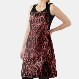 Rotes verflochtenes Netz aus rustikalem und gezoge Schürze