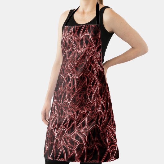 Rotes verflochtenes Netz aus rustikalem und gezoge Schürze (InSitu)