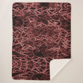 Rotes verflochtenes Netz aus rustikalem und gezoge Sherpadecke (Vorderseite)