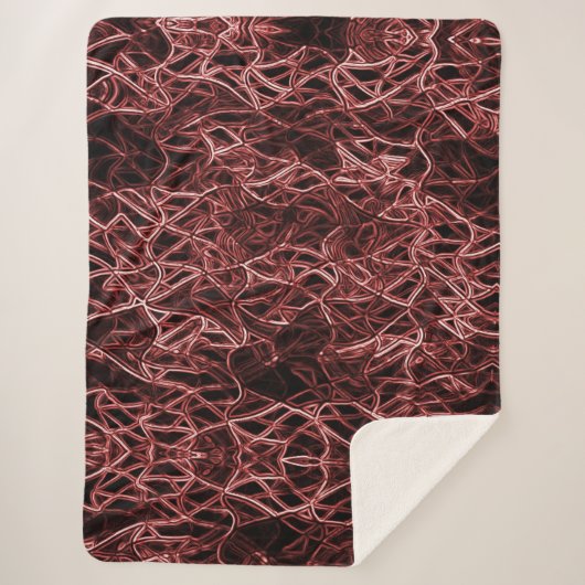 Rotes verflochtenes Netz aus rustikalem und gezoge Sherpadecke (Vorderseite)