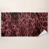 Rotes verflochtenes Netz aus rustikalem und gezoge Strandtuch (Vorderseite)