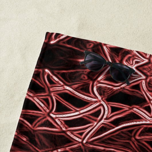 Rotes verflochtenes Netz aus rustikalem und gezoge Strandtuch (Beispiel)