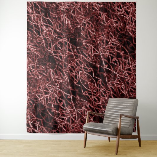 Rotes verflochtenes Netz aus rustikalem und gezoge Wandteppich (Beispiel)